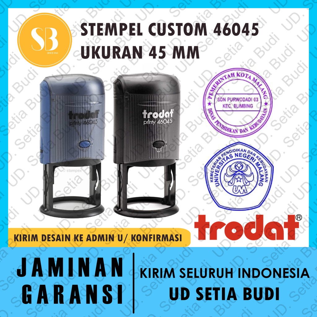 Stempel Trodat Printy Custom 46045 ukuran ǿ 45 mm