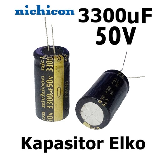 Kapasitor Elco 3300/50V 3300uf 50V 3,300/50V 3300 Mikro 50Volt  3.300/50V Electrolytic Capacitor Elko IC 3300uf 50v NIchicon ASLI