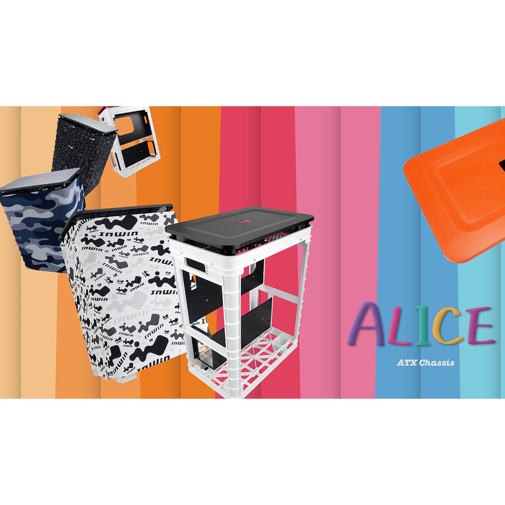 CASING COMPUTER INWIN - InWin ALICE MONOGROM CLOTH GREY TOP