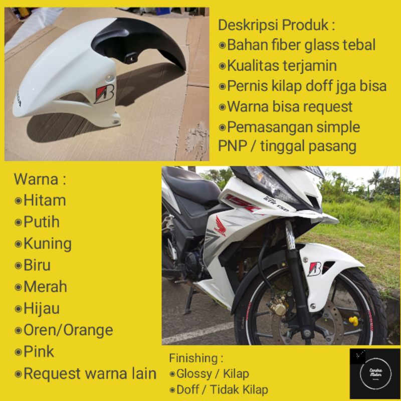 Spakbor depan custom Honda Supra GTR 150 terbaru