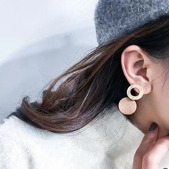 Anting Tusuk Gantung Boho Vintage Bentuk Geometri Hollow untuk Wanita