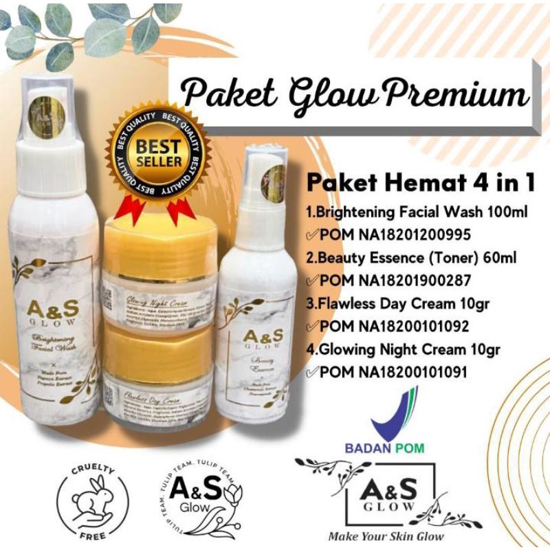 a & s glow premium cream pencerah wajah