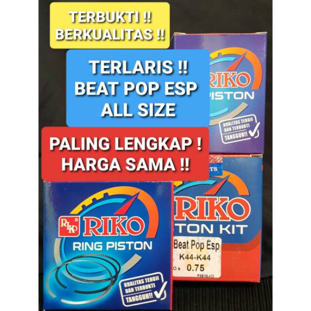 PISTON KIT MOTOR HONDA BEAT POP ESP/K44 (STD-200)