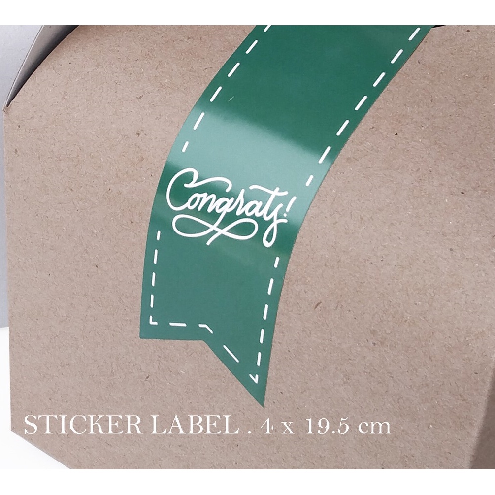 

(20 Pcs) Stiker Seal Congrats Sticker Hampres Ukuran 4 x 19.5 Cm