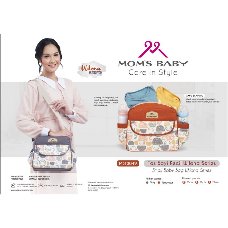 Mom's Baby Tas Bayi Besar/kecil + Tabung Botol Susu Wilona Series - MBT 3050/3049