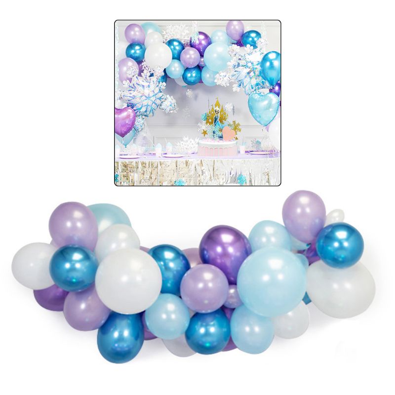 Zzz Balon Latex Bentuk Snowflake Warna Biru Muda / Putih / Ungu Untuk Dekorasi Natal