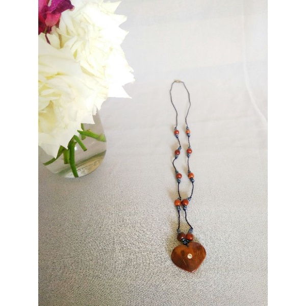 kalung kayu kaukah kokka manik asli 100% kayu kaukah ori