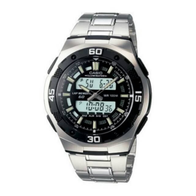 JAM TANGAN PRIA/COWOK CASIO RANTAI DUAL TIME ORI GARANSI INTERNASIONAL ELEGANT...