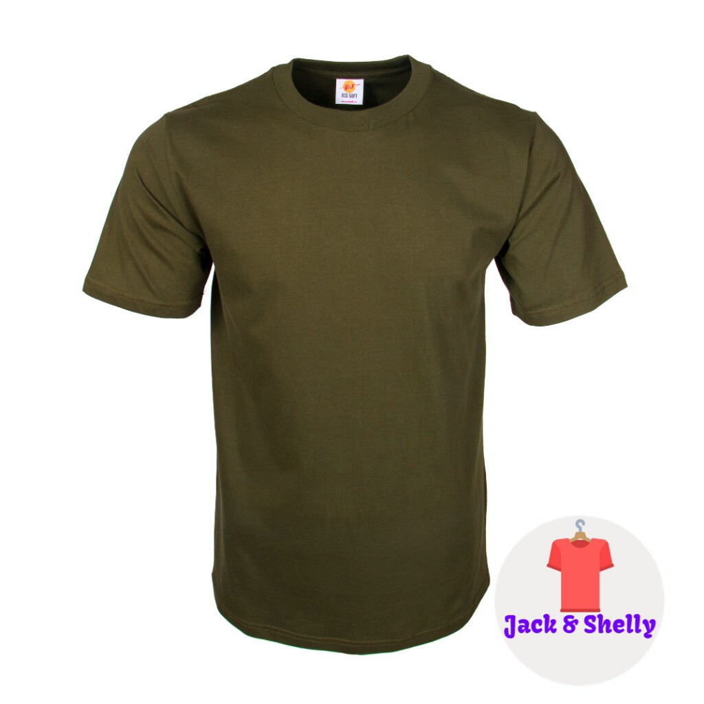 Kaos Polos Unisex - Kaos Katun - Premium T-shirt- Hijau ABRI (Military Green)