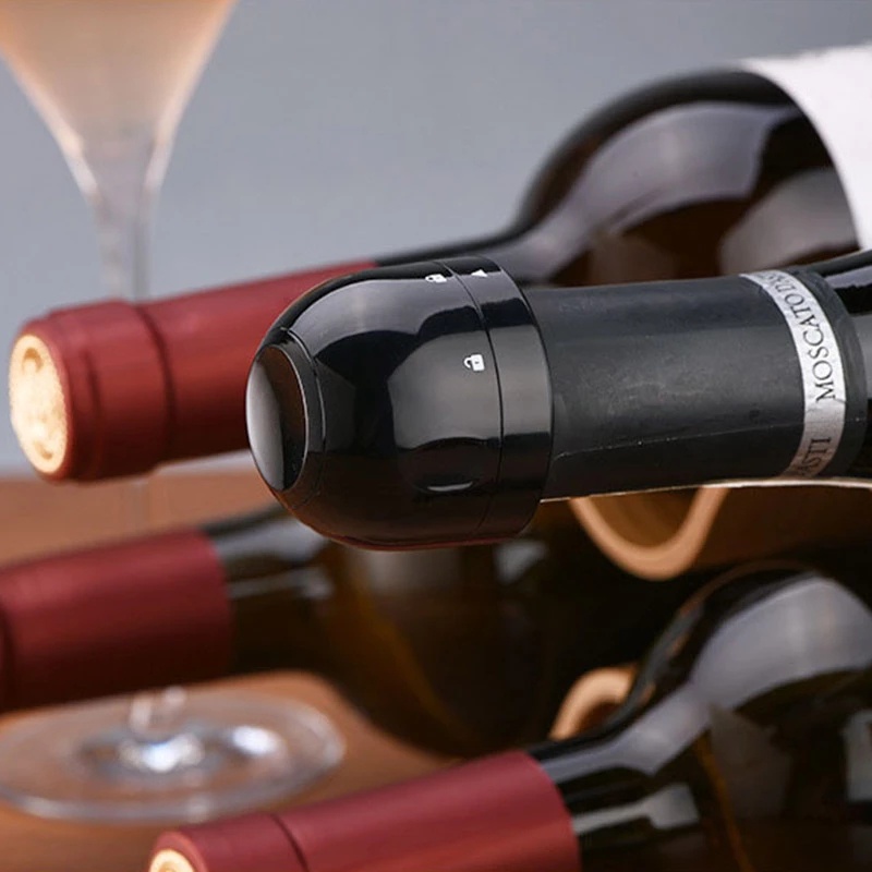 1Pc ABS Silica Gel Champagne Cork / Portable Sealing Machine Wine Stopper / Silicone Sealed Champagne Bottle Stopper for Kitchen