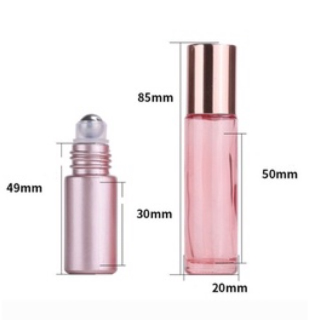 5ml Botol Rose Gold Pink Roll On TEBAL Glass Perfume Essential Oil Vials Stainless Roller Ball Travel Clear Bottle