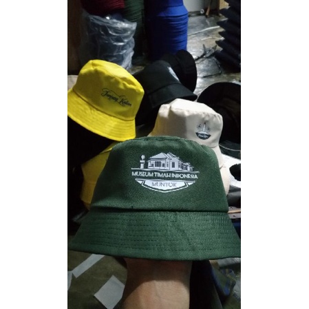 TERMURAH TOPI BUCKET HAT ANAK &amp; DEWASA DESIGN NAMA ATAU DESIGN LOGO SUKA-SUKA