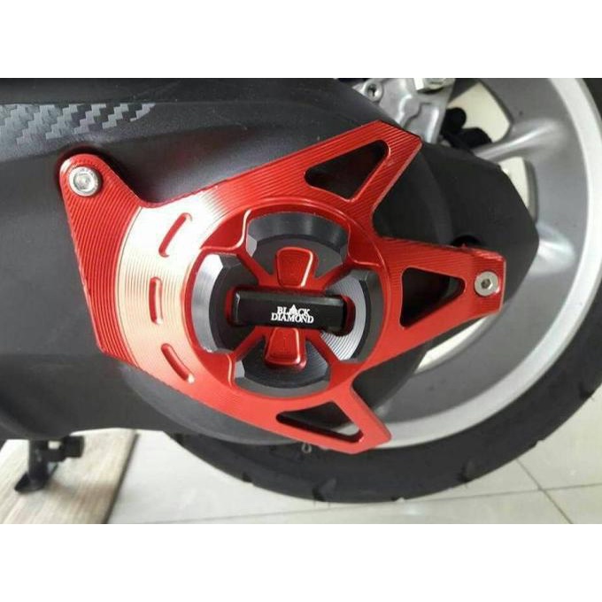 Cover Blok Mesin Nmax Tutup Block Cvt Nmax Bahan Ful Cnc Black Diamon