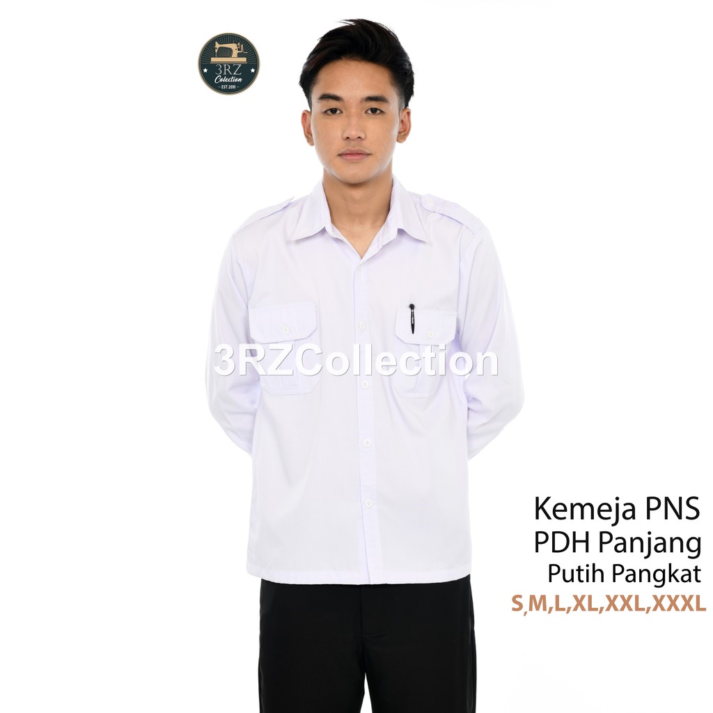 Kemeja Putih Pns Baju pdh Putih Baju atasan putih Pns pria lengan Panjang Seragam Putih PNS Lengan P