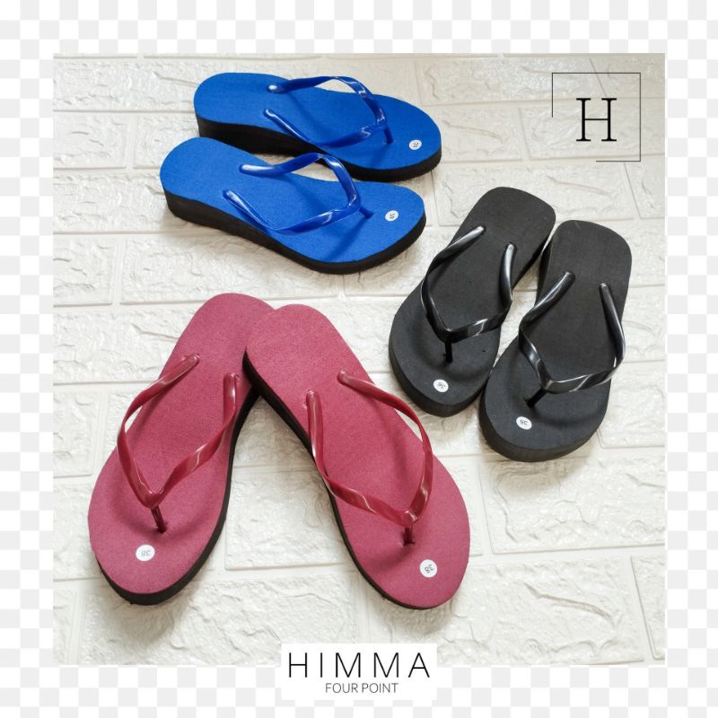 SANDAL JEPIT WADGES TINGGI SPONS WANITA SANDAL RUMAHAN POLOS