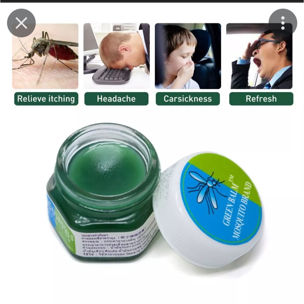 Green Balm Mosquito Brand/balsem/balsem nyamuk/refreshing/balsem gatal/balsem pusing