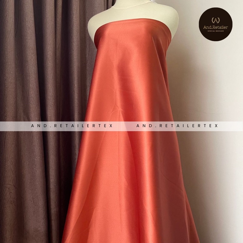 Kain Satin Velvet Premium Warna Teracotta Warna Bata Bahan Inner Furing Dress Seragaman Gamis dll