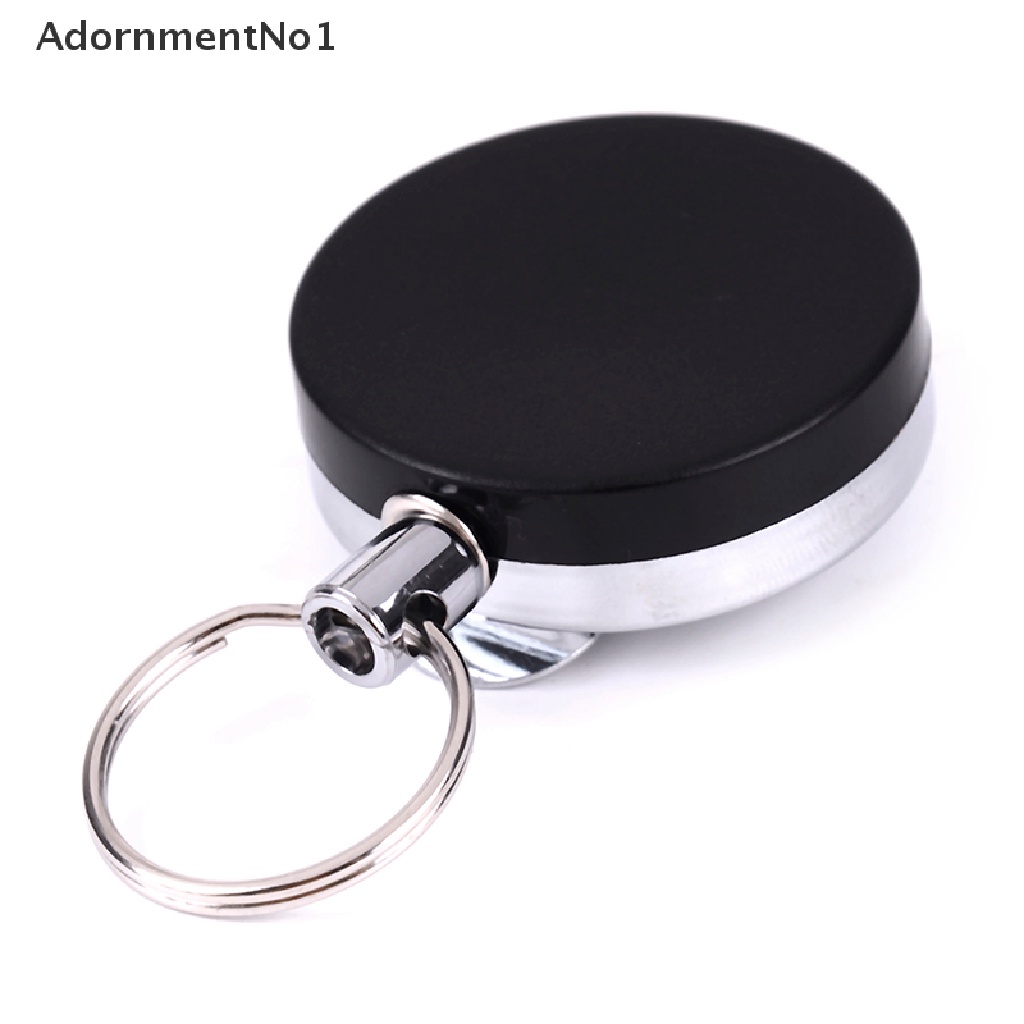 (AdornmentNo1) Gantungan Kunci Tali Kawat Baja Elastis retractable Dengan alarm