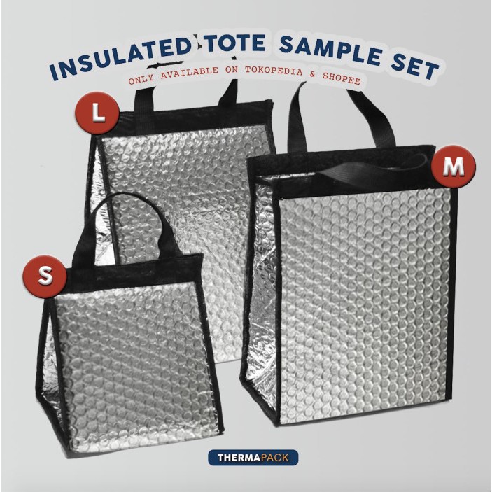 ThermaPack Insulated Tote Sample Set | Tas Aluminium Cooler Bag - 3 Pc