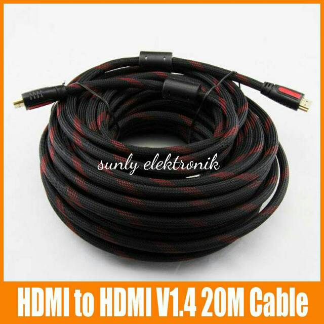 Jual Kabel hdmi to hdmi tv led 20m v 1.4 original tebal / cable hdmi 4k