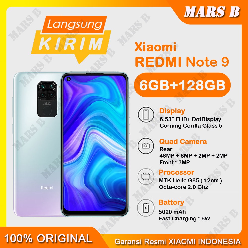 Xiaomi Redmi Note 9 6gb 128gb Garansi Resmi Indonesia