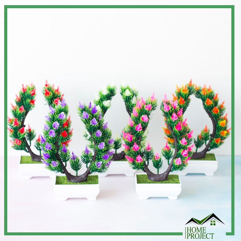 Pot Tanaman Bunga Plastik Minimalis Hiasan Bunga Artificial Flower Pot Bunga Moderen Type U Akasia-1
