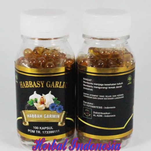 Habbasy Garlic | Habbasyi Oil | Habbatussauda Oil Plus Garlic Oil Habbah Garmin isi 100 Kps | BPOM