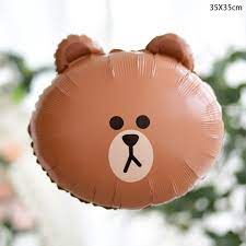 Balon Foil Line Brown ukuran 30 cm