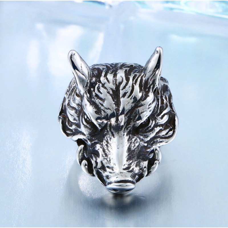 SEUSUK Cincin Punk Desain Babi Gaya Punk untuk Pria COD Ring