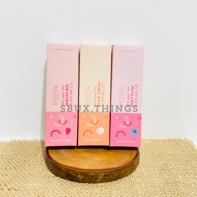 [BUY 1 GET 1 GIFT] BPOM READYSTOCK NOERA 3 In 1 Jelly Tint Girlish Red Juicy Pulm Pearly Dream