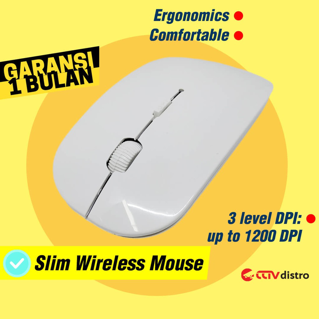 W102 Mouse Wireless Laptop Komputer Nirkabel USB 2.4GHz Portable Murah Mose Wireles Garansi 1 Bulan