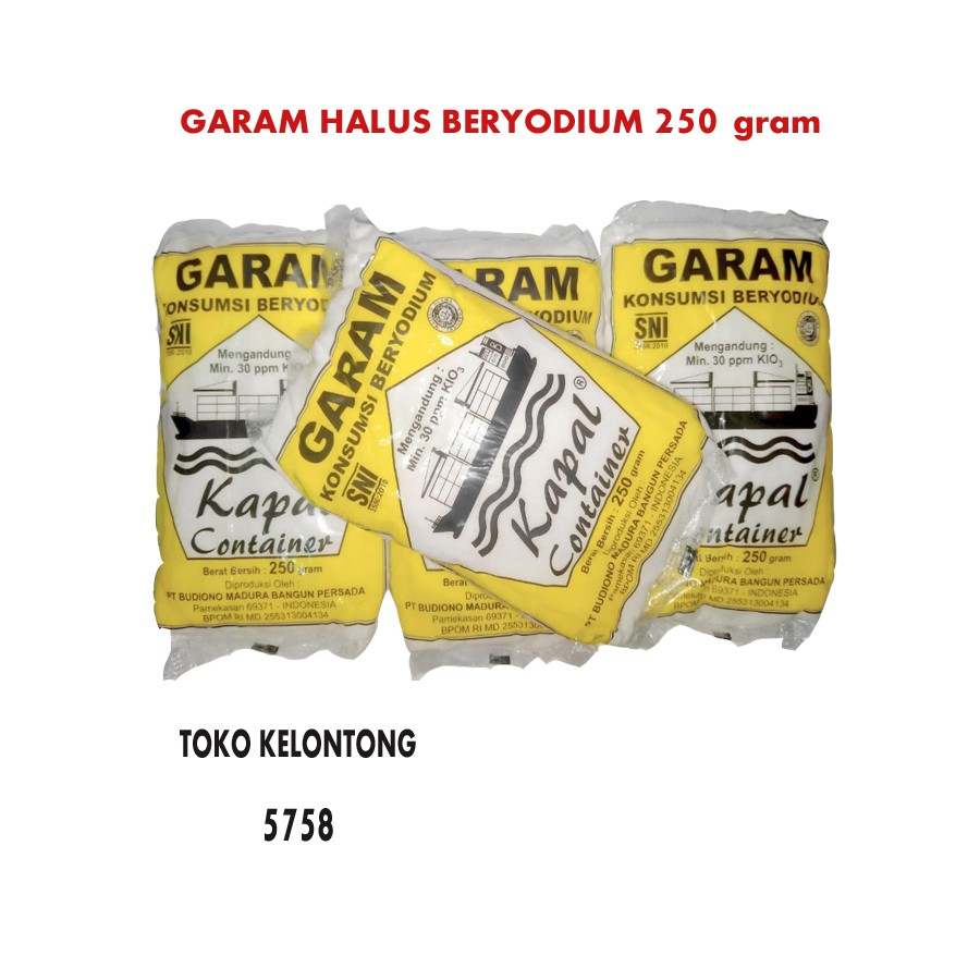 

GARAM HALUS BERYODIUM 250gram / GARAM DAPUR / GARAM BERYODIUM / CAP KAPAL