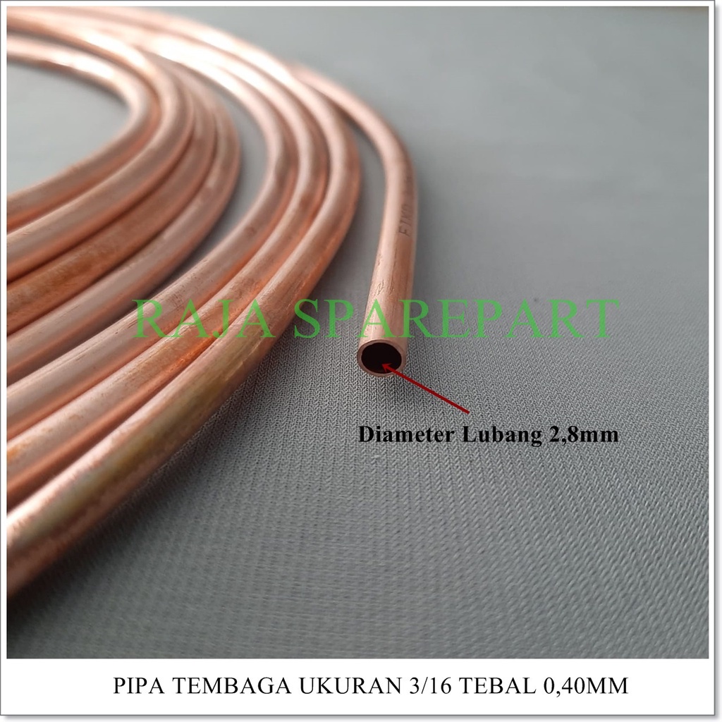 PT3/16 PIPA TEMBAGA / PIPA TEMBAGA 3/16 0.4 (HARGA UNTUK 1 METER)