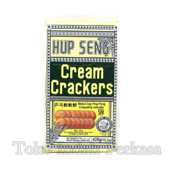 

Siap Krim Hup Seng Biskuit Cream Crackers 428 Gram /Biskuit Asin - Tanpa Bubble