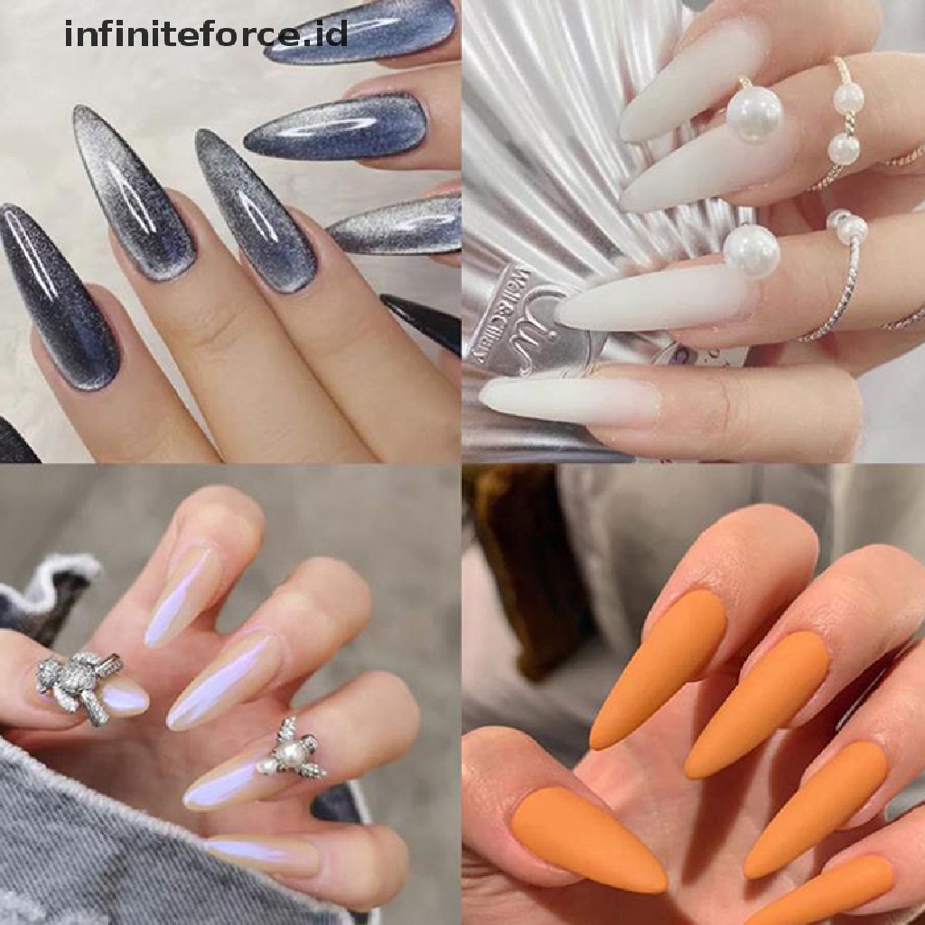 (infiniteforce.id) 100pcs / Set Cetakan Kuku Palsu Full Cover Untuk Nail Art Diy