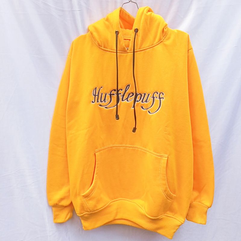 THRIFT GRAPHIC YELLOW HOODIE HUPPLEPUFF sweater kuning harry potter hogwarts bordir