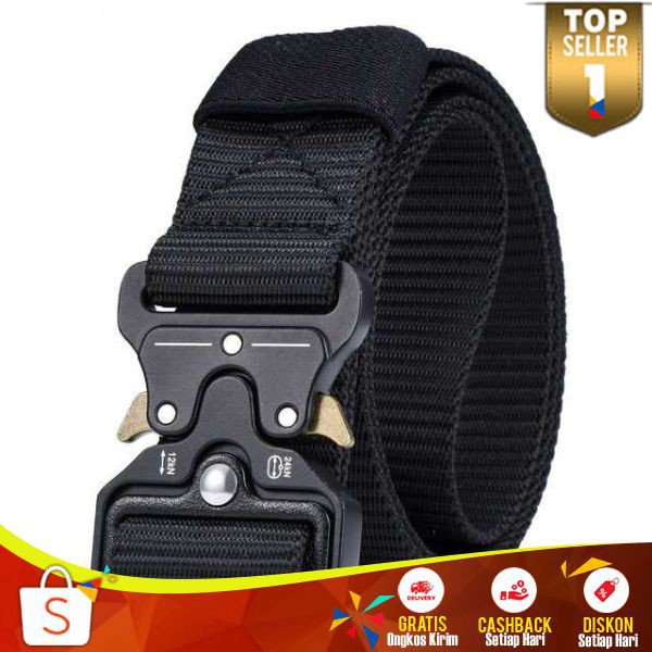 Miluota Tali Ikat Pinggang Canvas Military Tactical 125cm Gesper Pria Sabuk Cewek Desain Fast Unlock