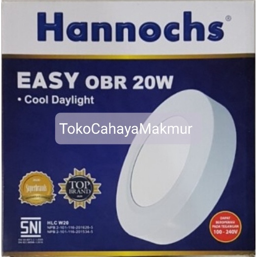 Lampu LED Downlight Hannochs Easy Outbow OBR Round Bulat 20w 20watt CoolDayLight