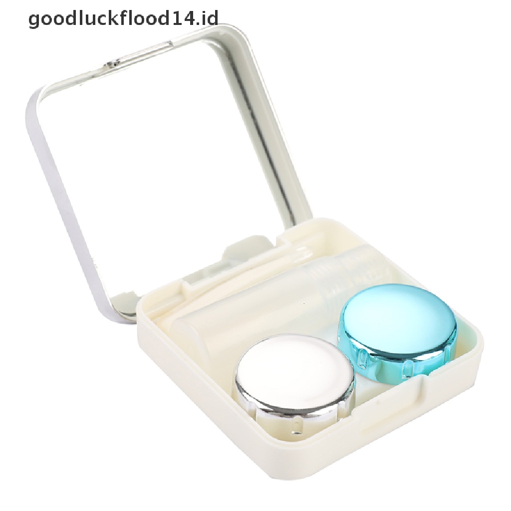 [OOID] Fashion Contact Lens Case Mirror Soaking Container Business Travel Holder Kit ID