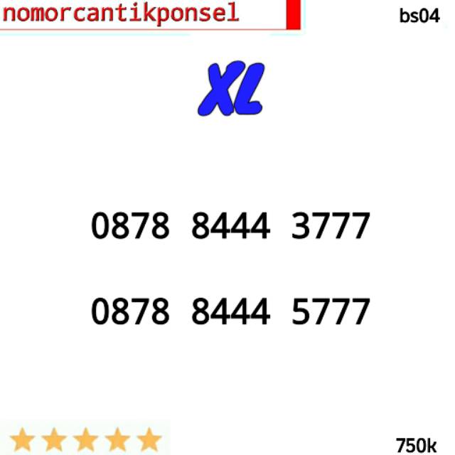 Kartu Perdana Nomor cantik XL seri triple 444 777 rapi bs04