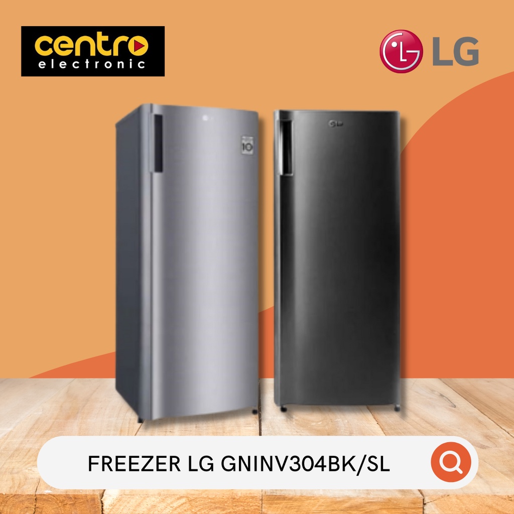 LG FREEZER 1 PINTU SMART INVERTER COMPRESSOR GNINV304 BK/SL