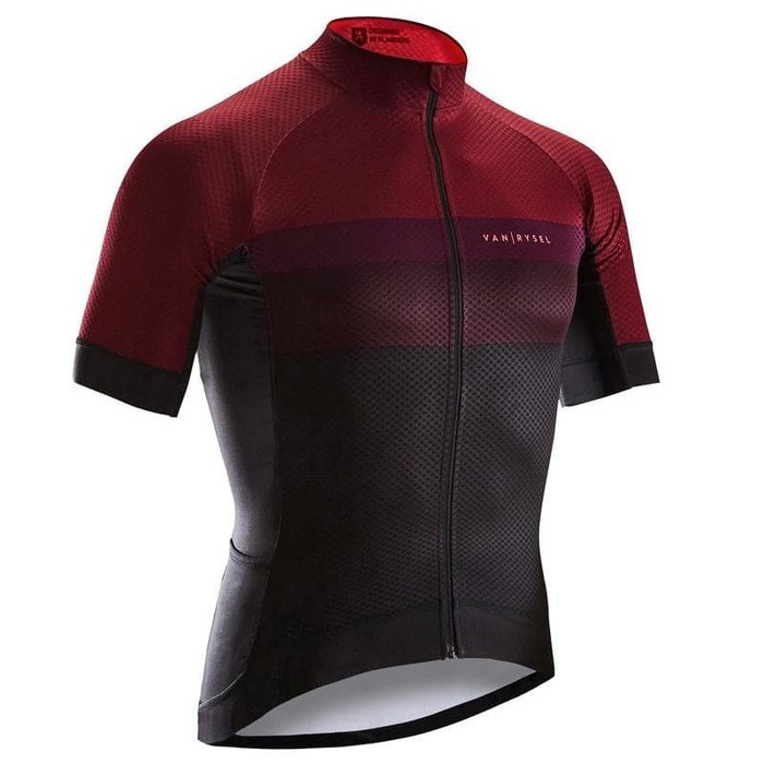 Baju sepeda pria jersey sepeda pria cycling jersey red black