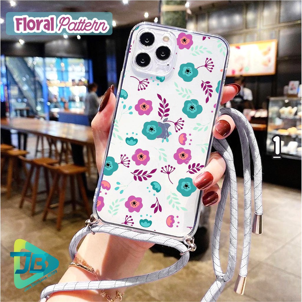 Softcase Slingcase Lanyard Bening FLORAL PATTERN Infinix Note 8 Hot 9 Play X680 X682 10 Lite JB4652