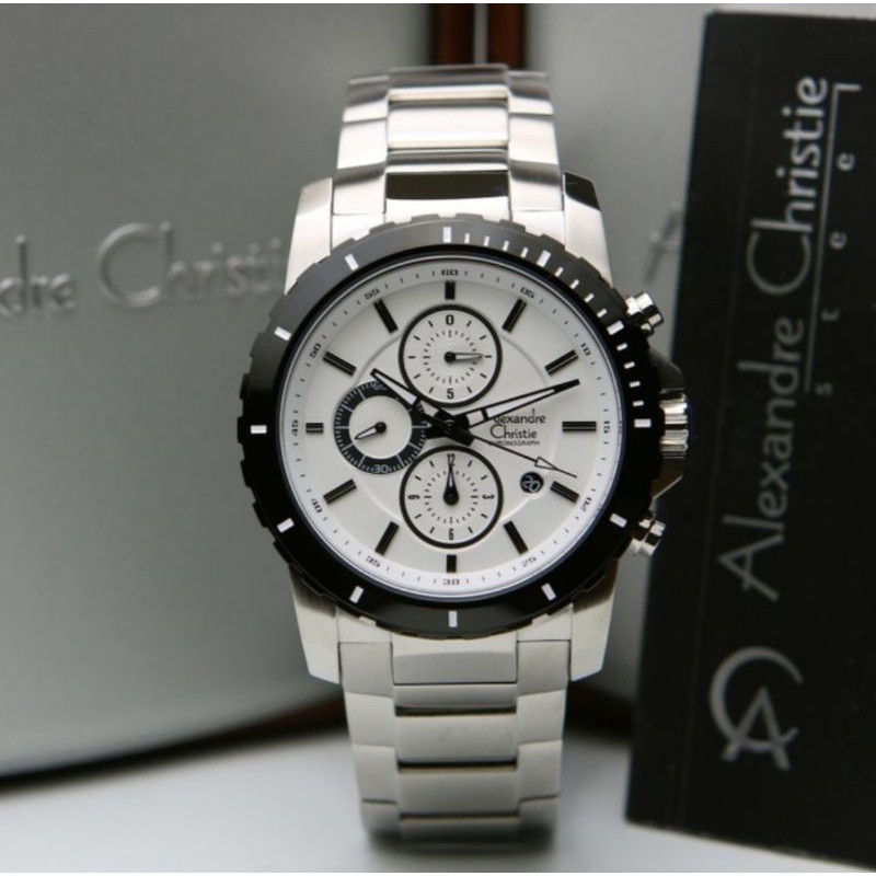 Jam tangan Pria ALEXANDRE CHRISTIE AC6141MC rantai silver
