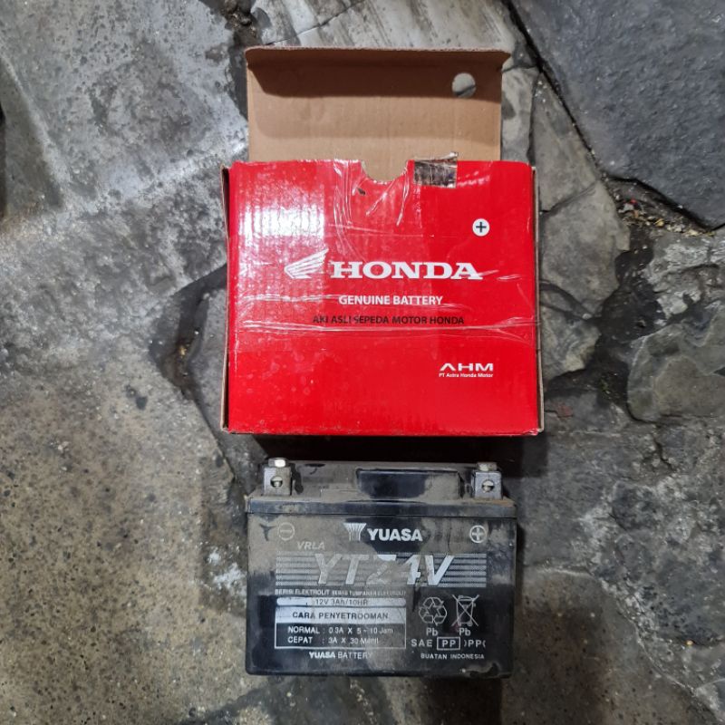 Aki Yuasa YTZ 4V Astra Otoparts Sepeda Motor Honda Vario Bekas Rusak