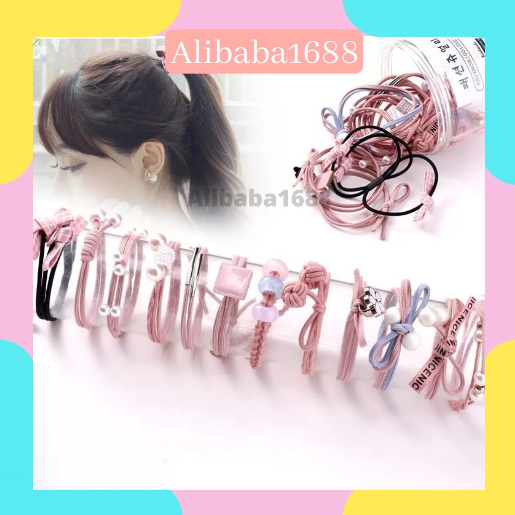 *ALIBABA1688*COD Ikat Rambut Simple Bahan Karet Gaya Korea untuk Wanita NO BOX h04 Aladdin B19