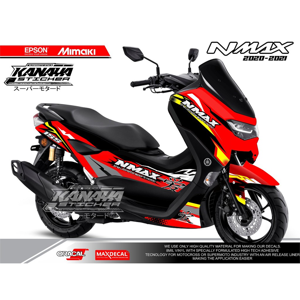 Decal Nmax Full Body Sticker Nmax new 2020 / 2021 Sticker Nmax Termurah kode Kny05 warna Merah