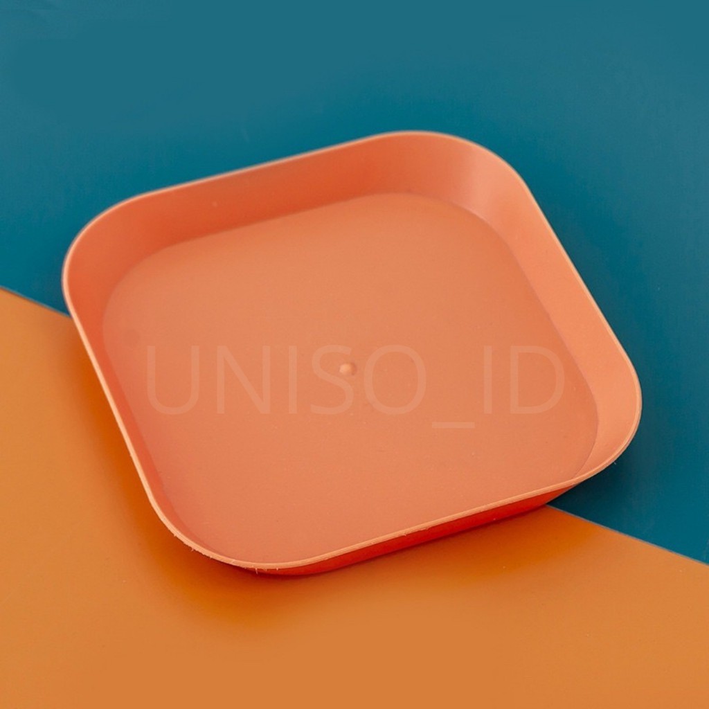 UNISO - PIRING PLASTIK MAKAN UNIK TEMPAT WADAH BUAH SAYURAN SNACK KUE SAJI SERBAGUNA MAKANAN | PIRING SNACK | PIRING UNIK | PIRING ESTETIK | PIRING PLASTIK KECIL | PIRING BUAH | PIRING MURAH-Oren