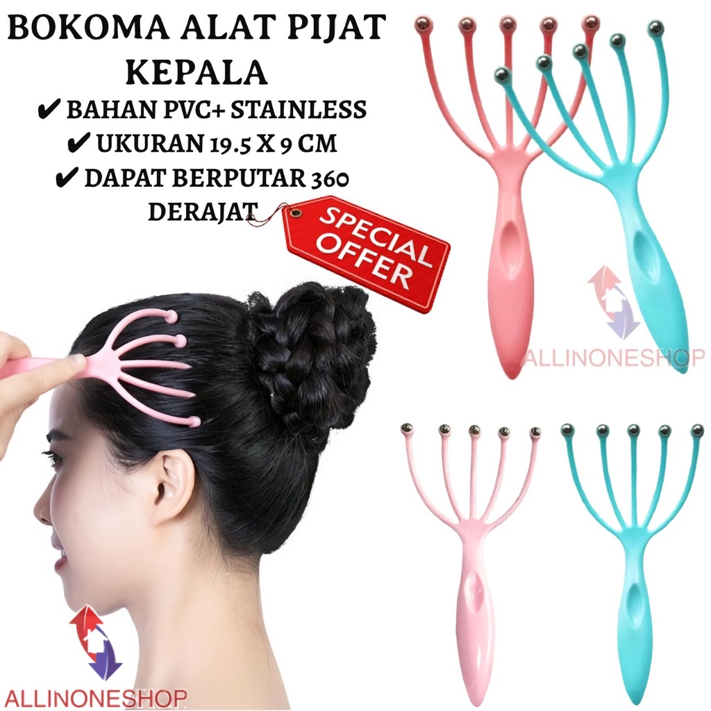 Alat Pijat Kepala Bokoma Plastik  / Bokoma Massage / Head Massage Terapi Tradisional / Alat Garuk Pijat Kepala