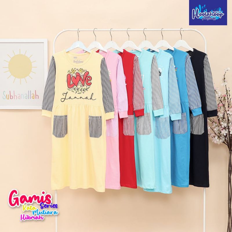 [4 - 12 Tahun] Hoolahoop Gamis Dress Panjang Anak Seri Kata Mutiara Hikmah